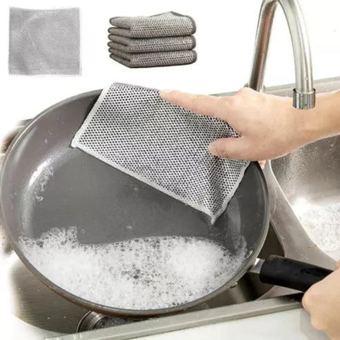 Paños de limpieza multiuso con malla metálica — Oferta: compra 5 y llévate 10