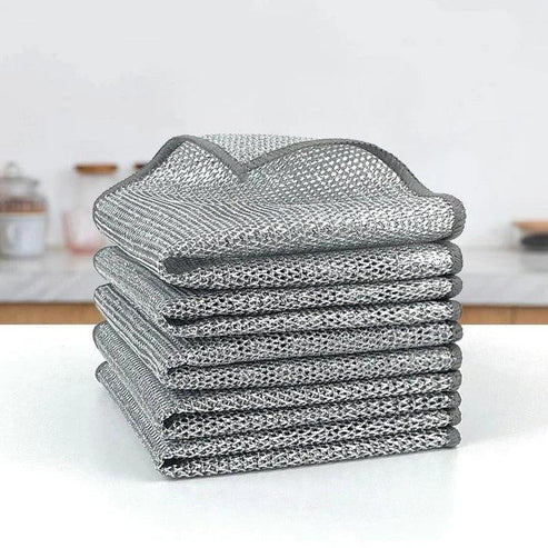 Paños de limpieza multiuso con malla metálica — Oferta: compra 5 y llévate 10