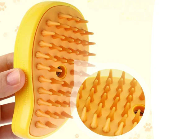 Cepillo Vaporizador 3 en 1 para Mascotas – Elimina Pelo, Desenreda y Higieniza con Vapor