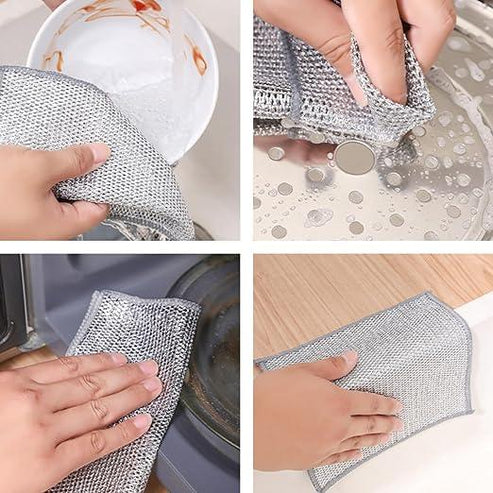 Paños de limpieza multiuso con malla metálica — Oferta: compra 5 y llévate 10
