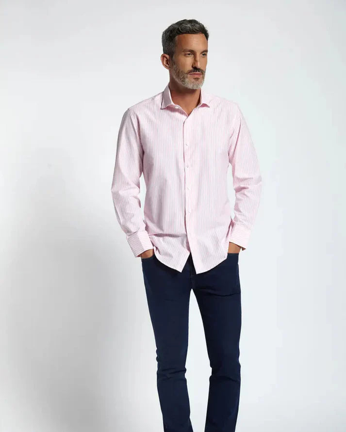 CAMISA CLÁSICA DE ALGODÓN A RAYAS – ESTILO Y COMODIDAD INIGUALABLE