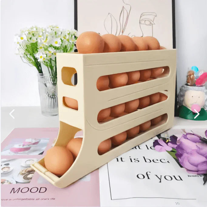 Dispensador y Organizador de Huevos de 4 Niveles