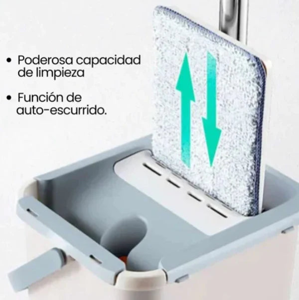 Kit Trapeador con Balde Giratorio 360° y Sistema de Escurrido