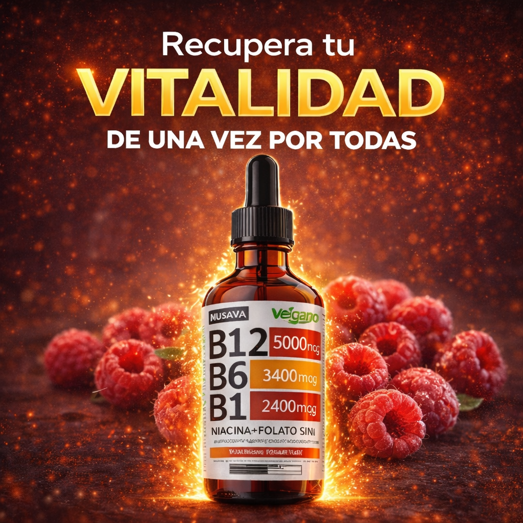 SUPLEMENTO LÍQUIDO DE VITAMINA B12 CON FRAMBUESA