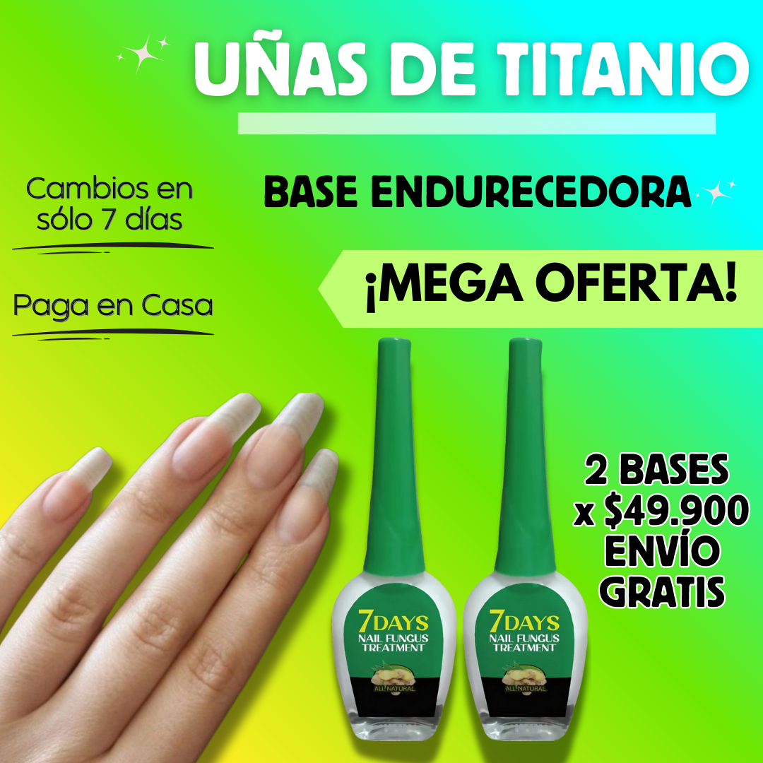 COMBO BASES ENDURECEDORA UÑAS DE TITANIO x 2