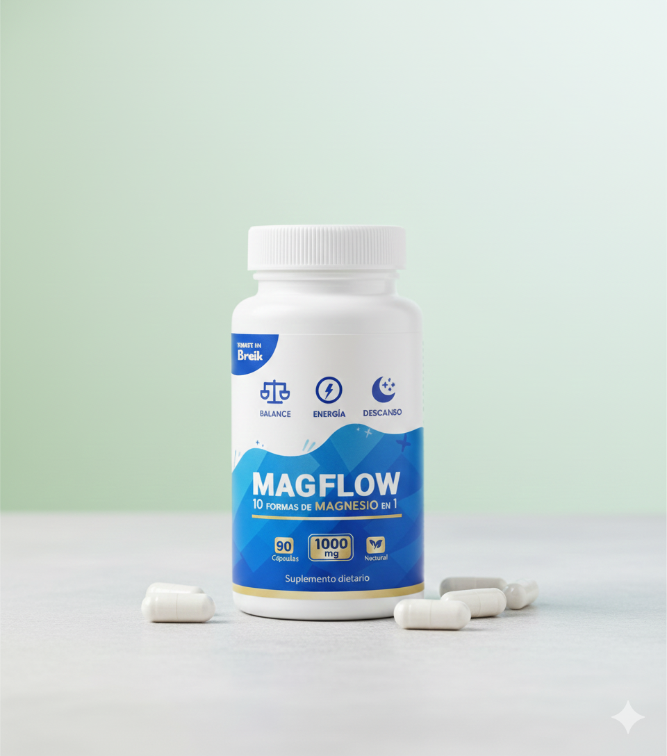 MAGFLOW™ – 10 FORMAS DE MAGNESIO EN 1 PARA ESTRÉS, ANSIEDAD Y SUEÑO PROFUNDO