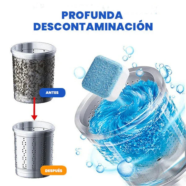 Pack de 12 pastillas para limpieza profunda de la lavadora