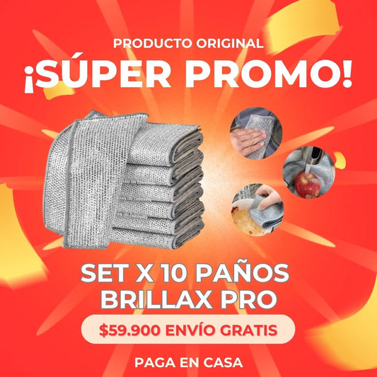 COMBO BRILLAX PRO® PAÑOS DE LIMPIEZA SET x 10