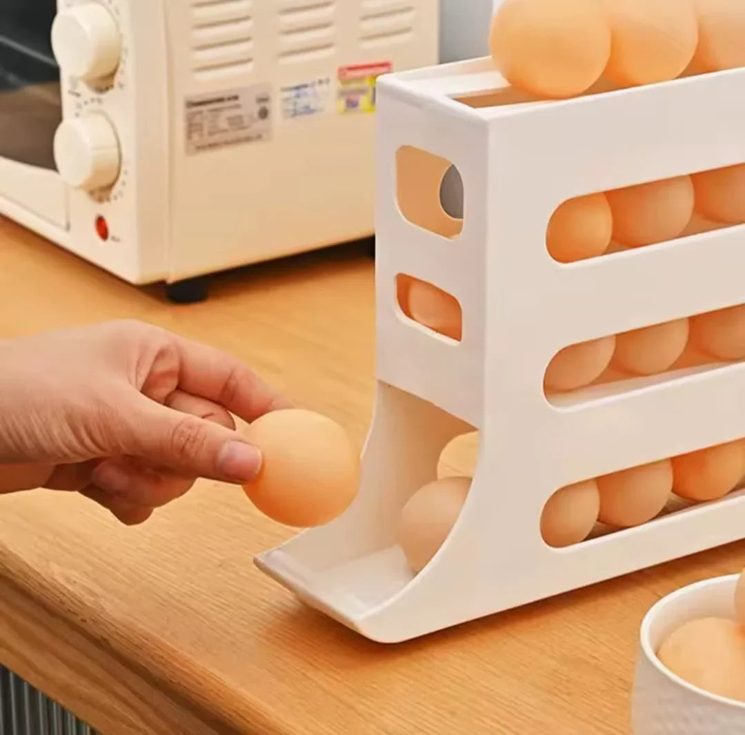 Dispensador y Organizador de Huevos de 4 Niveles