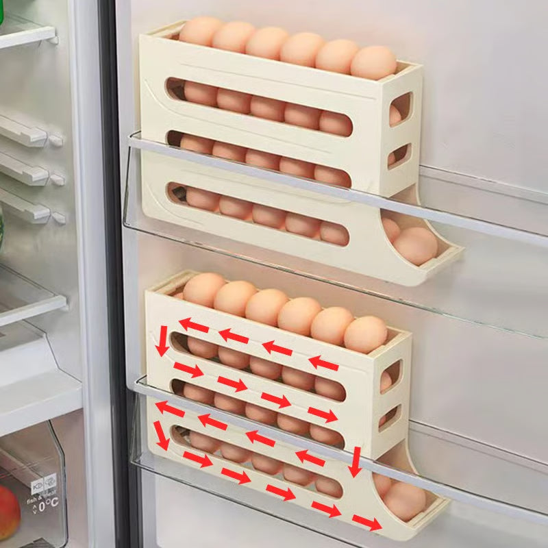 Dispensador y Organizador de Huevos de 4 Niveles