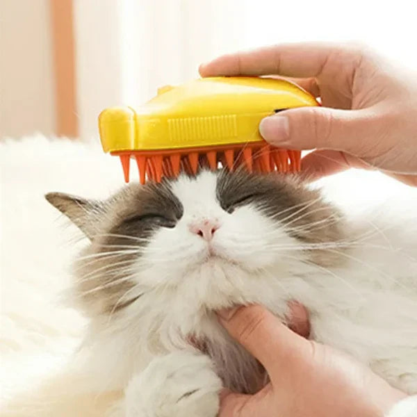 Cepillo Vaporizador 3 en 1 para Mascotas – Elimina Pelo, Desenreda y Higieniza con Vapor
