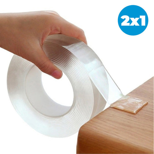PROMO 2x1: Cinta Doble Faz Lavable Y Reutilizable – Adhesión Firme Para Tus Proyectos