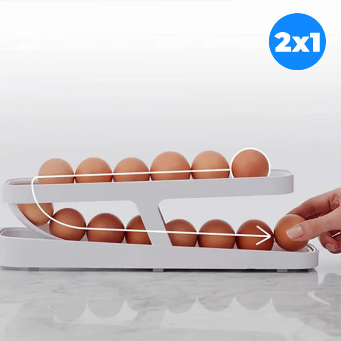 Promo 2x1: Organizador y Dispensador Automático de Huevos