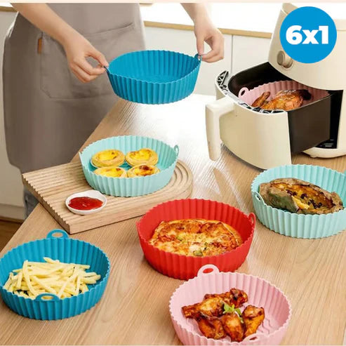 Promoción 6x1: Set de 6 Moldes de Silicona Antiadherentes para Freidora de Aire